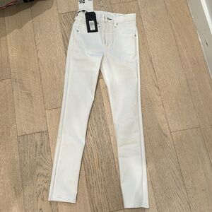 High rise skinny white denim jeans rag & bone 25 BNWT